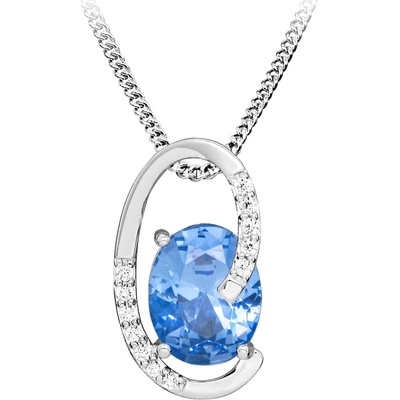Silver Cat Stříbrný náhrdelník se syntetickým spinelem SC663