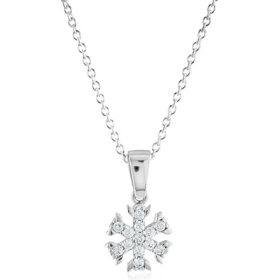 Gemmax Řetízek se sněhovou vločkou z bílého zlata GLSWB-37641-39271