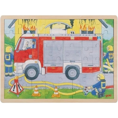 Goki vícevrstvé puzzle hasiči při práci 59 dílků