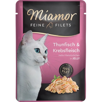 Miamor Feine Filets v želé 24 x 100 g - tuniak & mäso z raka