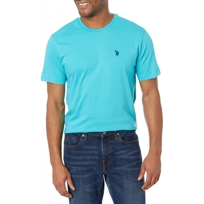 U.S. polo Assn. pánské tričko Crew Neck Jacquard světle modré