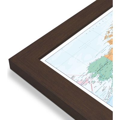 Excart Maps Svět - nástěnná politická mapa 134 x 95 cm (ČESKY) Varianta: mapa v dřevěném rámu, Provedení: Pegi skořice