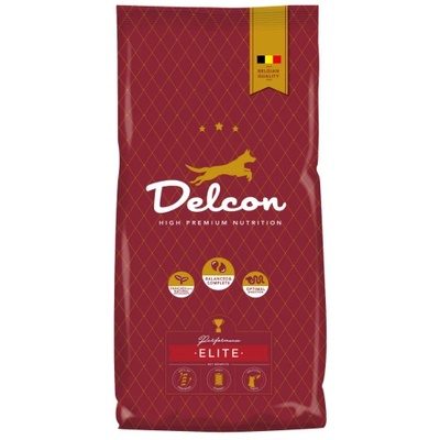 Delcon Dog Elite Chicken High Premium - супер премиум суха храна за пораснали кучета от всички породи, с висока активност с пиле и ориз, 3 кг - Белгия