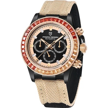 Pagani Мъжки часовник Pagani Design Immix, Механичен, Хронограф, Бежов (PD-1732-BEIGE)