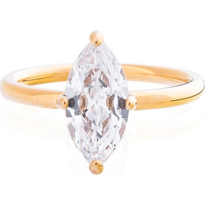 Franco Bene Promise ring s lodičkovým zirkonem pozlacený 2967