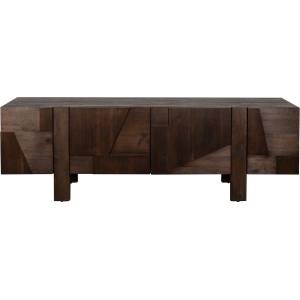 Dutchbone Маса за телевизор от масивна дървесина в тъмно естествен цвят 188x60x45 cm Bruneau - Dutchbone (1001338)
