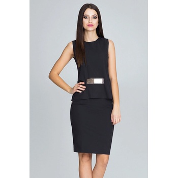 Figl dámský set top se zlatým pruhem + sukně black