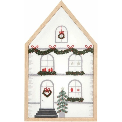 Rico Design Sada na vyšívanie dekorácie vianočný dom 16x27cm 1 sada