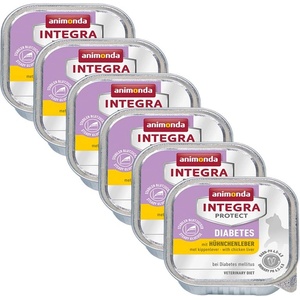 Animonda Integra Protect Cat Diabetes - пилешки дробчета 6 x 100 г