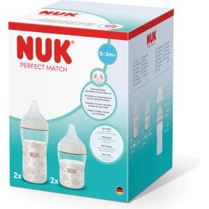 Nuk Perfect Match Сет шишета РР, 4 части - 2х150мл. + 2х260мл. , Дъга (10225350)