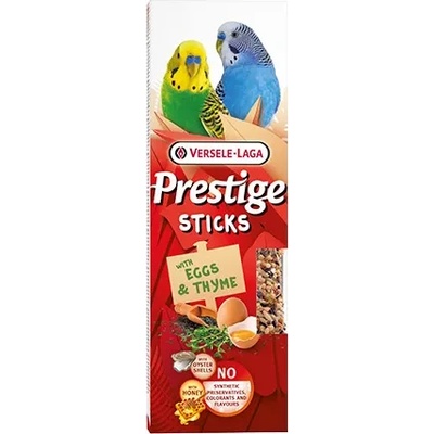 Versele-Laga Versle-Laga Prestige Sticks Budgies with Eggs & Thyme - Лакомство за вълнисти папагали - стикове с яйца и мащерка, 2х30гр