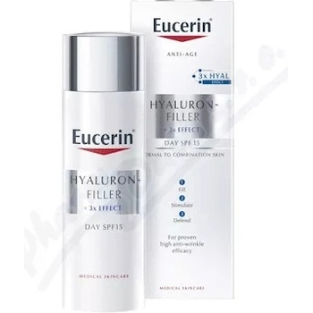 Eucerin Hyaluron Filler + 3x Effect denný krém proti starnutiu pleti SPF 15 50 ml
