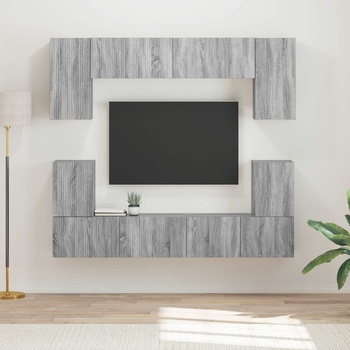 vidaXL Комплект ТВ шкаф 5 pcs Сив Сонома Инженерно дърво (3409057)