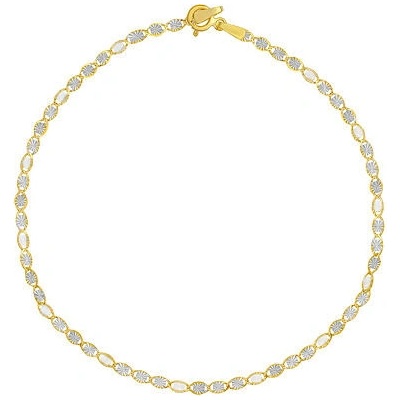 SILVEGO Zlatý náramek Valentino ze žlutého a bílého zlata s broušenými a hladkými očky - 2 mm FNN1539BGYW