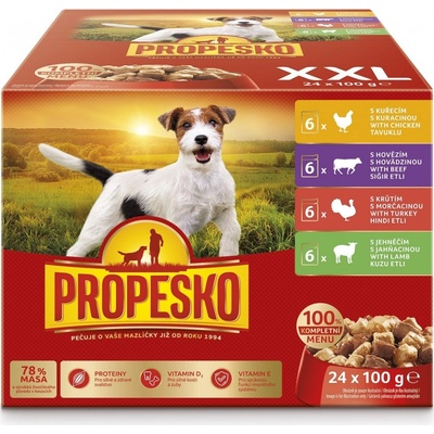 Propesko Adult kuře & hovězí & krůta & jehně 24 x 100 g