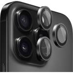 Blueo Протектор камера за iPhone 16 Pro / iPhone 16 Pro Max - оригинален протектор за обектив с метална рамка - черен титан