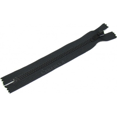 Zdrhovadlo zip kostěný 14 cm nedělitelný černá
