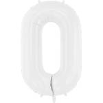 Party Deco Фолиев Балон Цифра, Бяло, 86см - 0 (fb130-0-008)