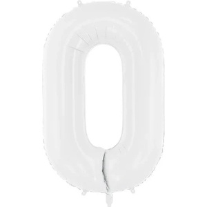 Party Deco Фолиев Балон Цифра, Бяло, 86см - 0 (fb130-0-008)