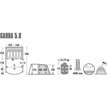 Image 1 of High Peak Garda 5.0 5P (11823)