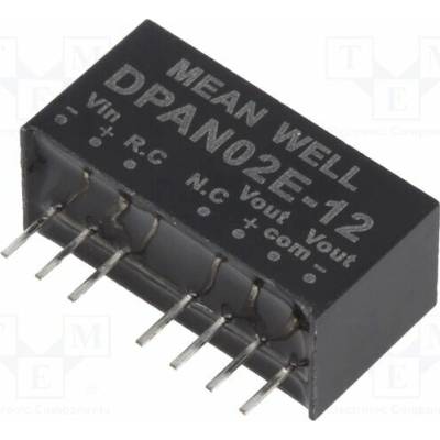 MEAN WELL DPAN02E-12 Měnič: DC/DC; 2W; Uvst: 4,5÷9VDC; Uvýst: 12VDC; Uvýst2: -12VDC; SIP8