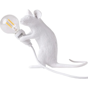 Seletti Настолна лампа MOUSE SITTING 12, 5 cм, USB букса, бяла, Seletti (SLT15221)