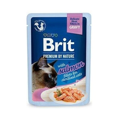 24ks BRIT Premium Cat Delicate Fillets in Gravy with Salmon for Sterilised 85 g