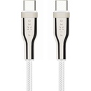Fixed FIXDB-CC2-WH opletený nabíjací a dátový, PD 100W USB-C/USB-C na iPhone/iPad/MacBook/AirPods, 2m, bílý