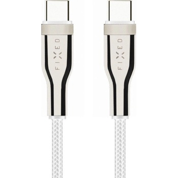 Fixed FIXDB-CC2-WH opletený nabíjací a dátový, PD 100W USB-C/USB-C na iPhone/iPad/MacBook/AirPods, 2m, bílý