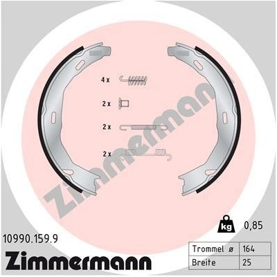 Sada brzd. čeľustí parkov. brzdy ZIMMERMANN 10990.159.9