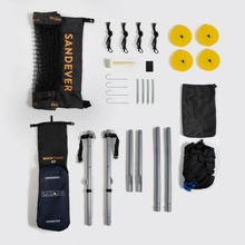 Súprava na plážový tenis Sandever BTK 500 stĺpiky, sieť čierna