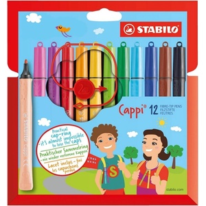 STABILO Комплект флумастери, Stabilo, Cappi ST168/12-4, 12 цвята (ST168/12-4)
