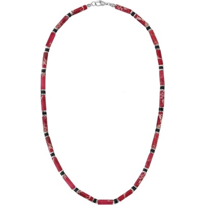 Manoki Luxusní pánský náhrdelník s červeným jaspisem X-WA847SR/45 Červená