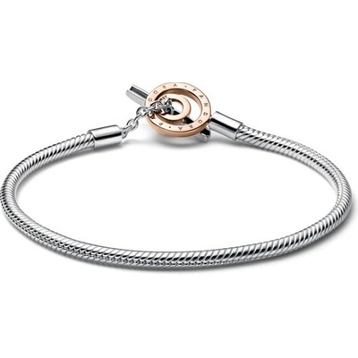 PANDORA Náramok Signature Dvojfarebný T-prvok s logom 18 cm 582309C00-18