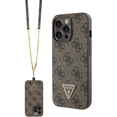GUESS Кейс Guess GUHCP13LP4TDSCPW за iPhone 13 Pro / 13, кафяв, Crossbody 4G Metal Logo (3666339146887)