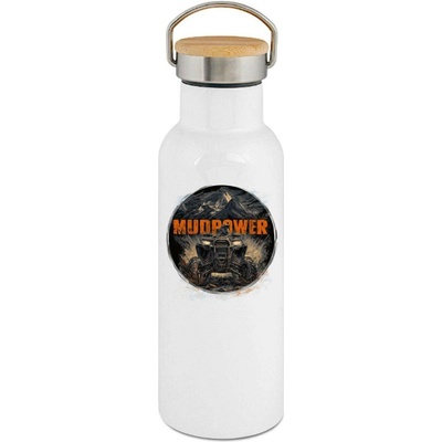 123TRIKO termoska Mudpower, čtyřkolka, ATV, QUAD, bílý, V2 500 ml motorka