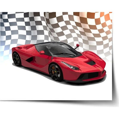 Sablio Plagát Ferrari Závodná vlajka - 60x40 cm