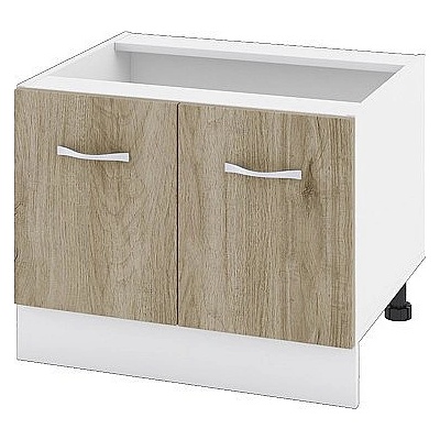 ИРИМ Долен шкаф за свободностояща фурна тип "Раховец" Сити БДА-32 бяло гладко / дъб сонома арвен 60 см