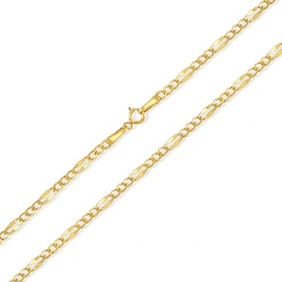 Lillian Vassago Celozlatý řetízek figaro LLV31-GCH107 Žlutá