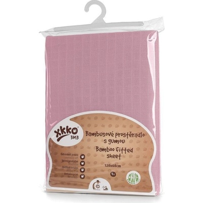 Kikko Bambusové prestieradlo BMB Bambusové prestieradlo s gumou XKKO BMB Baby Pink 60x120