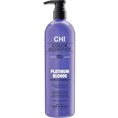 CHI Color Illuminate Platinum Blonde Purple Shampoo rozjasňujúci šampón pre platinovo blond a šedivé vlasy 739 ml