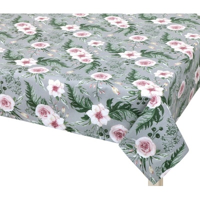 Bellatex Ubrus ADÉLA Květy růže růžová šedá 50x50cm