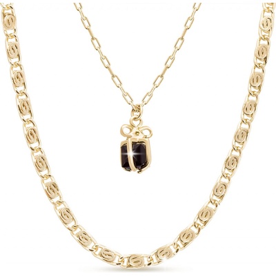 Biju Dvojitý pozlacený řetízek 14k 3002179