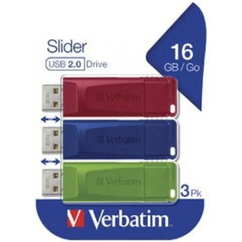 Verbatim Slider USB Drive Multipack 16GB USB 2.0 49326