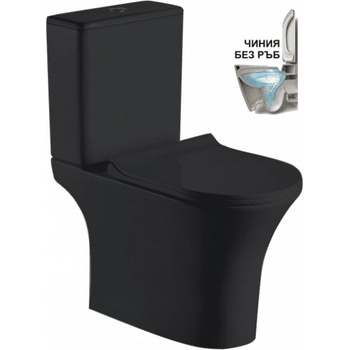 Inter Ceramic Моноблок ICC 7937S MATT BLACK, Inter Ceramic, седалка и капак, порцелан, черен мат, 83x65x37.5см (7937S MATT BLACK)