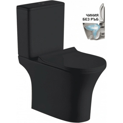 Inter Ceramic Моноблок ICC 7937S MATT BLACK, Inter Ceramic, седалка и капак, порцелан, черен мат, 83x65x37.5см (7937S MATT BLACK)