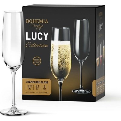 BOHEMIA PRESTIGELUCY SKLENICE NA ŠAMPAŇSKÉ 6 x 270 ml
