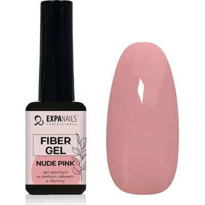 Expa nails Uv Led gel Fiber zpevňující gel se skelnými vlákny nude pink 11 ml