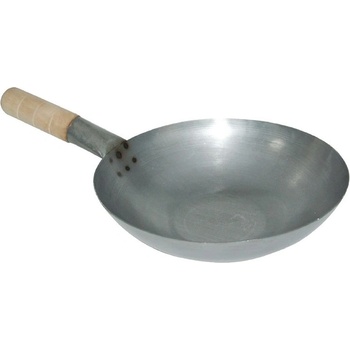 Vogue wok z měkké oceli s plochým dnem 33 cm