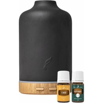 Young Living aróma difuzér Ember + olej peppermint 5 ml + lemon 5 ml